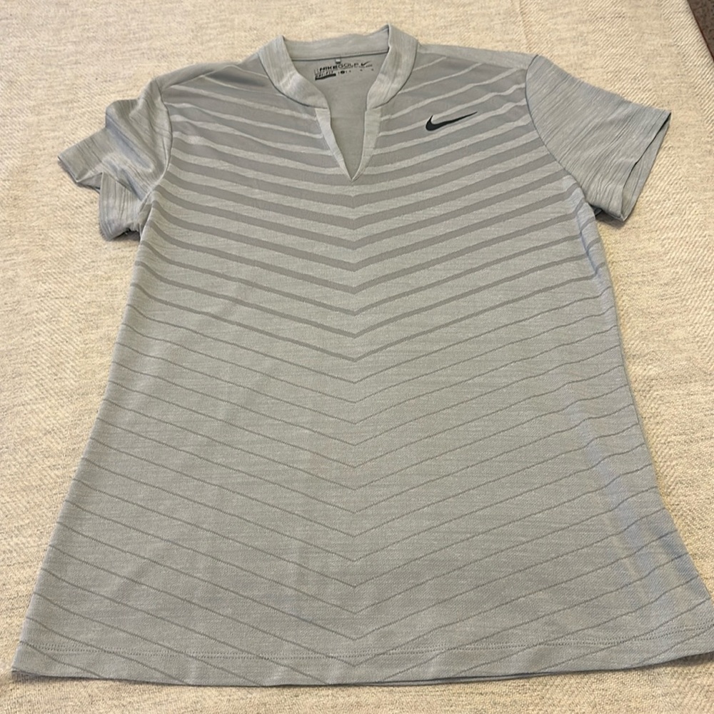 Women's Nike Golf Zonal Control Polo - blade polo-no collar - grey - Med